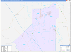 Hanford-Corcoran Metro Area Wall Map Color Cast Style 2024